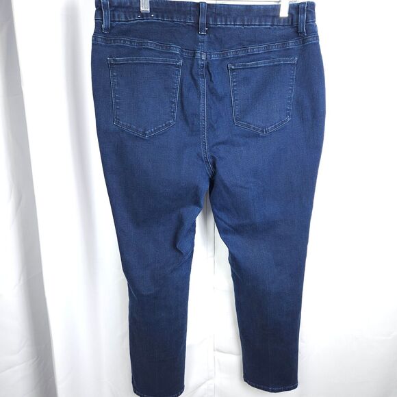 Chico's 2 Womens 12 35x26 Blue Ankle Cropped Stretch High Rise Waisted Jeans - Picture 2 of 7